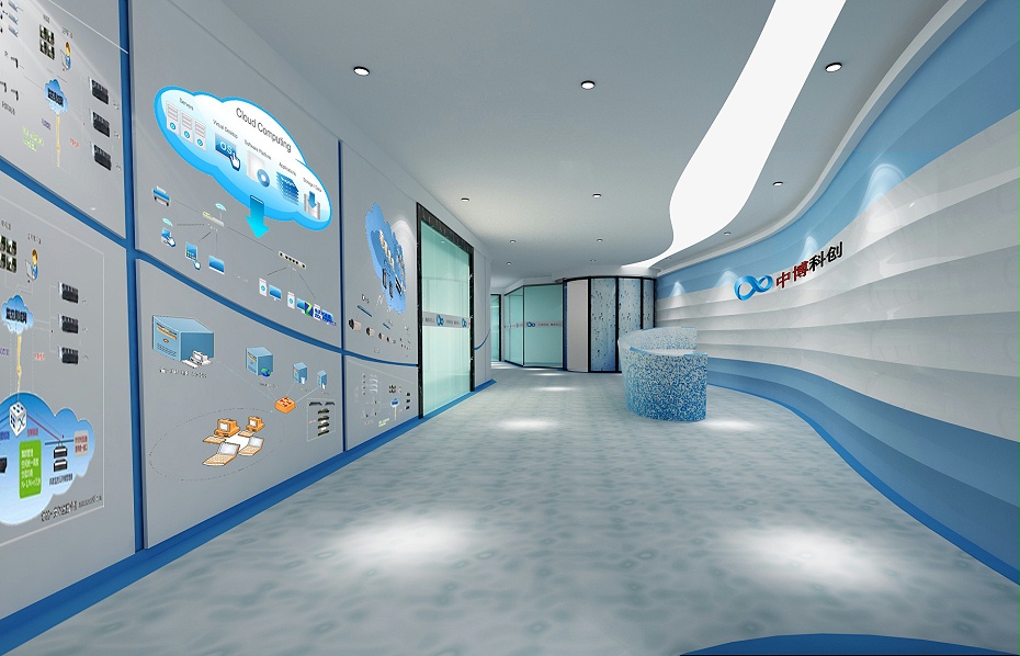 企业办公室内展厅设计-深圳办公室装修效果图-中博科技办公设计